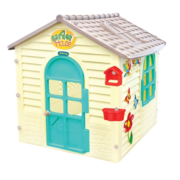 Mochtoys Domek dětský zahradní s kytičkami 120x120x120cm plast Marimex